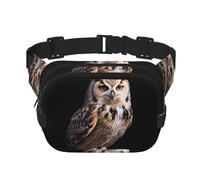 Lucky Owl - Marsupio multifunzione con stampa gufo, unisex, alla moda, borsa messenger, borsa da viaggio e sport