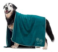 Lucky Paws® Asciugamano per cani, extra large, 140 x 70 cm, con sede nel Regno Unito, asciugamano in microfibra super assorbente, ad asciugatura rapida, confezione da 1, colore: verde acqua