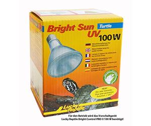Lucky Reptile Bright Sun UV Turtle - Lampada a vapori metallici 100 W per portalampada E27 - Lampada per rettili spettro luminoso simile al sole - Calore terrario - Per tartarughe d’acqua