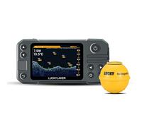 LUCKY Ricercafischi portatile per kayak con trasduttore sonar wireless, ricaricabile a mano per barche e rilevatore di profondità dei pesci per la pesca MT-202
