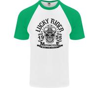 Lucky Rider Dead Head Maglietta Baseball S/S Per Uomo