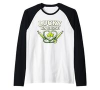 Lucky RN - Stetoscopio da Infermiera con Trifoglio Maglia con Maniche Raglan