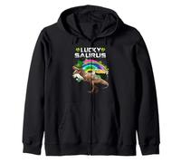 Lucky Saurus Dinosaur Lucky Shamrock Funny St Patricks Day Felpa con Cappuccio