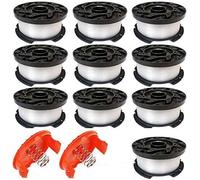 Lucky Seven - Confezione da 12 Bobine di Ricambio per decespugliatore Automatico da 9,1 m e 0,2 cm, AF-100, Bobina di Ricambio per decespugliatore, per Modelli Black And Decker (10 Bobine + 2 Tappi)
