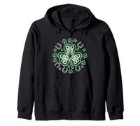 Lucky Shamrock Clover Celtic Knot St Patrick's Day Art Felpa con Cappuccio