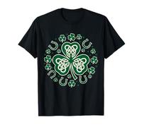 Lucky Shamrock Clover Celtic Knot St Patrick's Day Art Maglietta