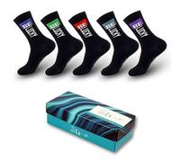 LUCKY SOCKS LS Calzini da uomo o da donna, in cotone pettinato di alta qualità, taglia 39-42,5, in confezione da calzini classici in cotone per donne e uomini, ragazze e ragazzi, in 5 colori moderni,