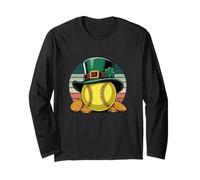 Lucky Softball St. Patrick's Day Leprechaun Gold Maglia a Manica