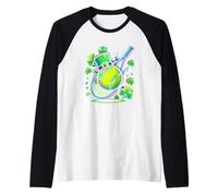Lucky St Patricks Day Tennis Shamrock Clover Maglia con Maniche Raglan