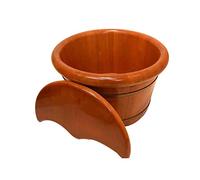 Lucky Star - Bacinella per piedi in legno, per bagnoschiuma, massaggiatore, vasca da bagno per piedi in ammollo, secchio in legno