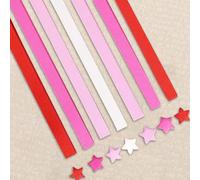 Lucky Star - Strisce di carta per origami a cinque punte, kit per decorazioni per la casa, regali fai da te, benedizioni e speranza, facili da piegare e 27 colori (rosso, 540 pezzi)