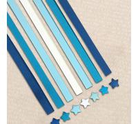 Lucky Star - Strisce di carta per origami a cinque punte, kit per decorazioni per la casa, regali fai da te, benedizioni e speranza, facili da piegare e 27 colori (blu, 540 pezzi)