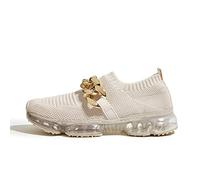 LUCKY STEP Scarpe da Ginnastica alla Moda da Donna Cuscino d'Aria Traspirante Comodo Leggero per Camminare (Chaîne Beige, 8US-38EU-5UK)
