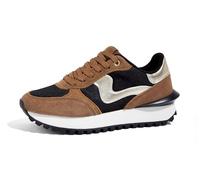 LUCKY STEP Scarpe da Ginnastica con Piattaforma per Donna - Sneakers Tennis Retro, Casual da Passeggio, Eleganti, Resistenti, Deluxe, da Corsa e Skate (Marrone/Nero, 8US-38EU-5UK)