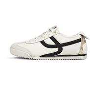 LUCKY STEP Scarpe da Ginnastica Leggere Retro Donna - Design con Suola Sottile Flessibile e Maglia Traspirante, Scarpe Casual per Passeggiate in Città e Fitness (Beige/Nero, 7US-37EU-4UK)