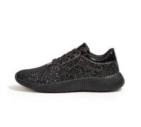 LUCKY STEP Sneakers da Donna con Glitter, Strass e Paillettes Metalliche, Scarpe da Tennis Leggere. (Nero, 9US-40EU-7UK)