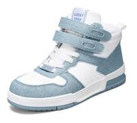 LUCKY STEP Sneakers Moda Donna Stivali da Basket per Piattaforma a Sneakers Casual in Ecopelle(Blu Denim, 9US-40EU-7UK)