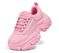 LUCKY STEP Sneakers robuste da Donna, Scarpe Casual con Plateau alla Moda, comode Sneakers con Zeppa (Rosa, 10US-41EU-8UK)