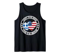Lucky To Be Greek Proud To Be American Funny Grecia USA Flag Canotta