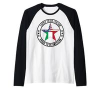 Lucky To Be Italian Orgoglioso di Essere la Festa della Repubblica Italiana Americana Maglia con Maniche Raglan