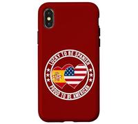 Lucky To Be Spanish Proud To Be American Cool Spagna USA Flag Custodia per iPhone X/XS