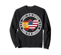 Lucky To Be Spanish Proud To Be American Cool Spagna USA Flag Felpa