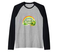 Lucky Vibes St Patrick's Day Irish Shamrock Positive Graphic Maglia con Maniche Raglan