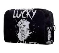 Lucky Winner Poker Skeleton Hand Cosmetic Bag per donne, beauty case da viaggio grande borsa organizer con cerniera, Multi, 18.5x7.5x13cm/7.3x3x5.1in, Beauty case