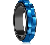 LuckyAmor Anelli Fidget per l'ansia per donne, anello di ansia rotante in acciaio inossidabile Fidgets Two Gear Fidget Ring High Polish Ansia Anello per donne uomini Fede nuziale Regali Gioielli