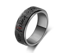 LuckyAmor Anello fidget da donna per ansia: Mantra motivazionale personalizzato in acciaio inox argento anello rotante per uomini donne amici incoraggiamento regalo dimensioni 6 7 8 9 10, 10, Metallo
