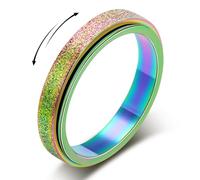 LuckyAmor Anello per ansia da donna: anello antistress, per alleviare l'ansia, per donne, anti-ansia, regalo per adolescenti, ragazze e ragazzi, taglia 6-10, 7 UK, Metallo, Nessuna pietra preziosa