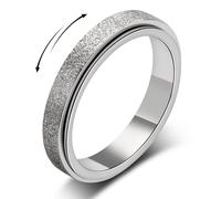 LuckyAmor Anello per ansia da donna: anello antistress, per alleviare l'ansia, per donne, anti-ansia, regalo per adolescenti, ragazze e ragazzi, taglia 6-10, 8 UK, Metallo, Nessuna pietra preziosa
