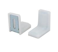 Luckycivia - Confezione da 40 staffe angolari a forma di L, in metallo e plastica, colore bianco, 28 x 28 x 19 mm