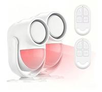 Luckydeer Allarme con sensore di movimento per interni, 125 dB, super volume, luce stroboscopica, batteria 3AA, bianco, confezione da 2