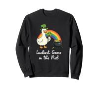 Luckyest Goose nel Pub St Patricks Day Funny Irish Honk Felpa