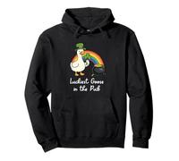Luckyest Goose nel Pub St Patricks Day Funny Irish Honk Felpa con Cappuccio