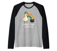 Luckyest Goose nel Pub St Patricks Day Funny Irish Honk Maglia con Maniche Raglan