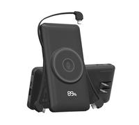 LUCKYFELLOW Caricabatterie portatile magnetico da 10000 mAh per iWatch e iPhone, PD ricarica rapida wireless Power Bank cavi integrati e spina a muro, batteria esterna da viaggio compatibile con