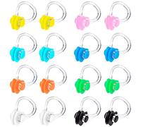LUCKYKODOR 16 Pezzi Tappi per Naso da Nuoto Tappanaso per Piscina in Silicone Clip per Naso da Nuoto Tappi Tappa Naso Nuoto Clip per Bambini Adulti Principianti (8 Colori)