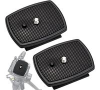 LUCKYKODOR 2 Pezzi Piastra a Sgancio Rapido Per Fotocamera Universale Testa Treppiede con Cuscinetto in Gomma Antiscivolo per Treppiede e Più Modelli (Nero)