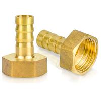 LUCKYKODOR Barb Ottone Raccordo per Tubo,Connettore Coda Tubo,Barb Raccordo Connettore,Connettori BSP Femmina per Tubi da 20 mm (2 Pezzi)