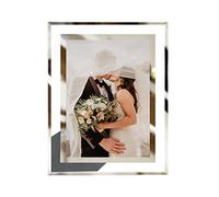 LUCKYLIFE Cornice portafoto in vetro per esposizione da tavolo verticale o orizzontale, 20 x 25 cm, 1 confezione