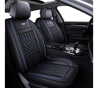 LUCKYMAN CLUB Car Seat Covers with Waterproof Faux Leather Fit for Most Sedan SUV Such as Elentra Sonata Tucson Chevy Equinox Vw CRV Mazda6 (Black& Blue)