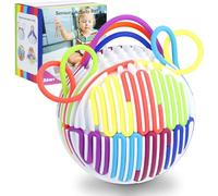 Luckynono Giocattolo sensoriale 3D in silicone anti-stress - Tabella di attività con 10 fili per sviluppare le capacità motorie fini e coordinamento - bambini e adulti (bianco)