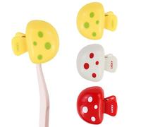 LuckyOpt 3 pezzi custodia per spazzolino da denti, portatile, custodia per spazzolino da denti, universale, per viaggi, vacanze, viaggi d'affari, Bianco, Giallo, Rosso, a forma di fungo