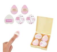 LuckyOpt Set di 5 mini tamponi in polvere, riutilizzabili, a forma di goccia e a forma di cuore, per donne e ragazze (rosa)