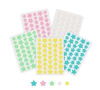 LuckyOpt Toppe idrocolloidali impermeabili per la cura del viso, per nascondere macchie e brufoli, 5 colori, 200 pezzi, 10 mm, 12 mm e 14 mm (5 colori)