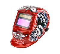 Lucky's speed shop - Maschera per saldatura professionale autooscurante, 9/13, DIN rosso