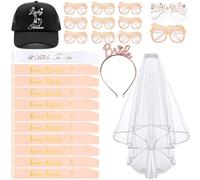 luckystardom 25 accessori per addio al nubilato, 1 sposa per essere Sash10 Team Bride Sash11 Occhiali per addio al nubilato1 velo per addio al nubilato 1 sposa per essere Tiara1 Noctilucent Wedding