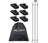 LuckyStraps Cinghie con clip resistenti, protezione antivento con resistenza ai raggi UV, protegge la copertura dell'auto in caso di vento forte, adatta per auto da 4,2 m a 2,7 m